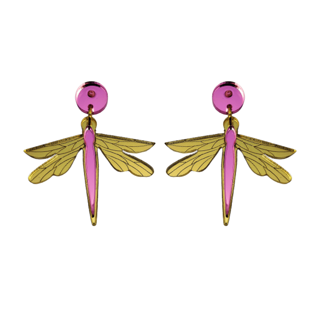 Pendientes De Libélula De Acrílico - Diseño Plano, Ganchos De Acero Inoxidable, Ligeros, Hipoalergénicos, Regalo Para Mujeres Y Niñas
